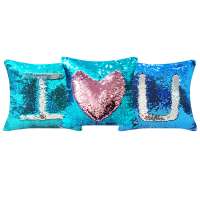 Best selling custom fabric cushion cover beautiful travel sequin pillow custom Magic pillow