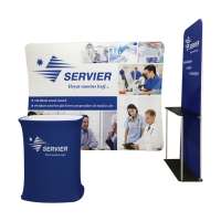 free standing promotion counter photo exhibit display trade booth