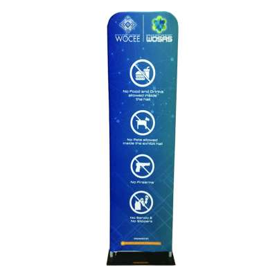 China wholesale man-carried advertising aluminum metal frame black base banner stand promotion display